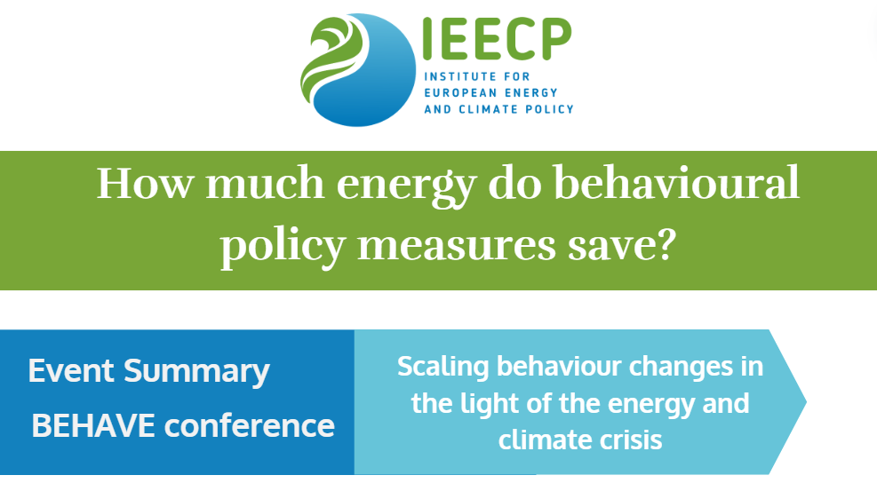 How much energy do behavioural policy measures save? Resources from the